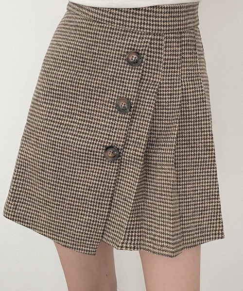 BEIDELLI（ベイデリー）の「[BELLIDE MADE] チェックアンバランスプリーツミニスカート（スカート・レディース・ブラック/ブラウン・SMALL/MEDIUM）」の6枚目の写真