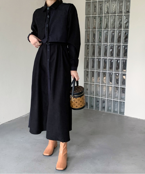 セール】レイヤード風バイカラーロングワンピース（ワンピース