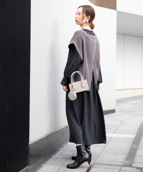 mysty woman（ミスティウーマン）の「ニットベストセットワンピース