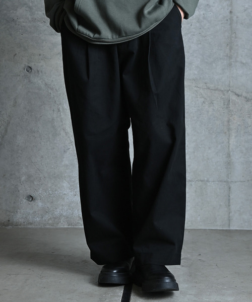 NIDO(ニド)の「ワイドタックパンツ(その他パンツ・メンズ・ホワイト/ブラック/ネイビー/グリーン・MEDIUM/LARGE)」の1枚目の写真