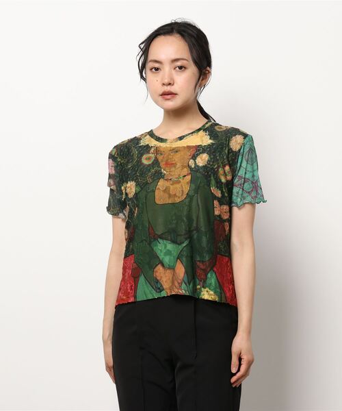 Desigual(デシグアル)の「芸術作品 テクスチャーTシャツ(Tシャツ/カットソー・レディース・グリーン・XL/S/L/M/XS)」の8枚目の写真