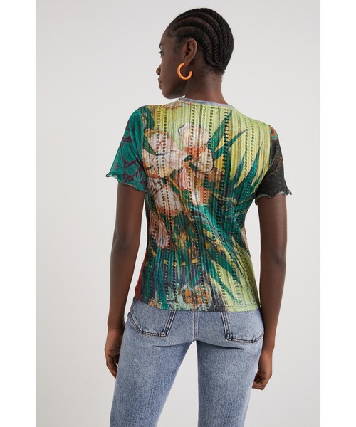 Desigual(デシグアル)の「芸術作品 テクスチャーTシャツ(Tシャツ/カットソー・レディース・グリーン・XL/S/L/M/XS)」の5枚目の写真