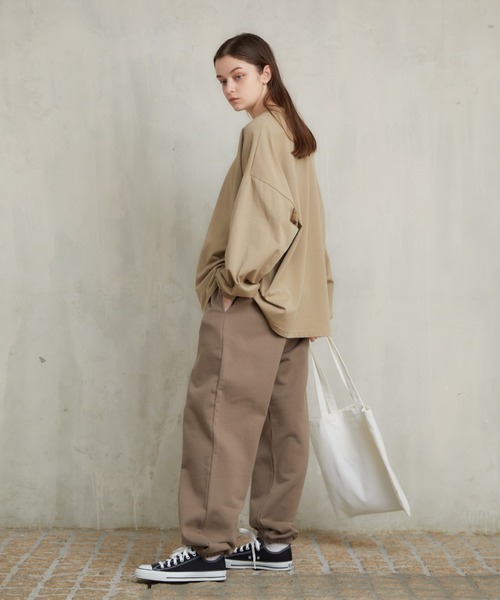 LEMAIRE ルメール　ベージュTシャツ　コットン100% オーバーサイズT flaner（フラネ）の「Over size long tee / オーバーサイズロンT
