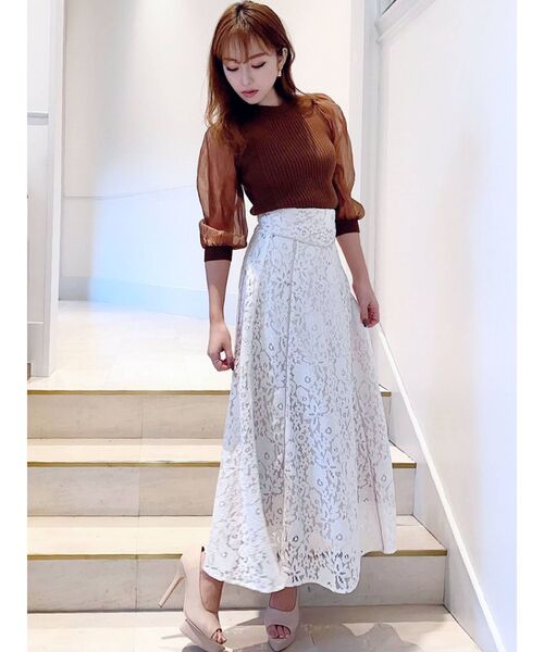 RESEXXY（リゼクシー）の「コルセット風パイピングレーススカート（スカート・レディース・ホワイト/ブラック/ブルー・FREE）」の12枚目の写真