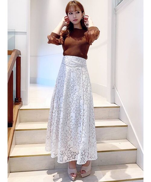 RESEXXY（リゼクシー）の「コルセット風パイピングレーススカート（スカート・レディース・ホワイト/ブラック/ブルー・FREE）」の10枚目の写真