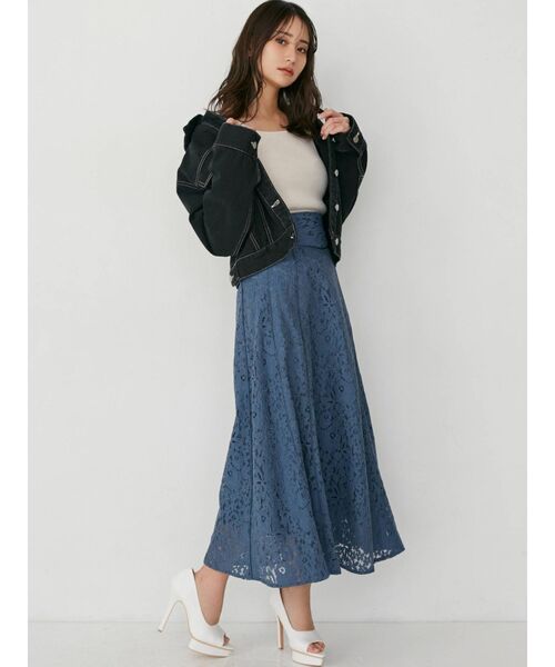 RESEXXY（リゼクシー）の「コルセット風パイピングレーススカート（スカート・レディース・ホワイト/ブラック/ブルー・FREE）」の18枚目の写真