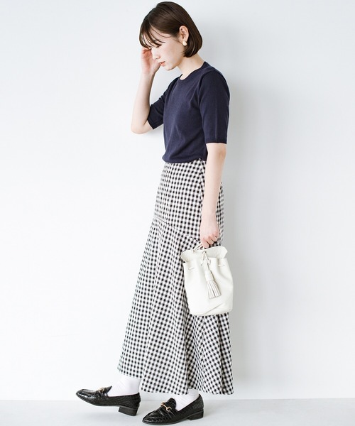 haco!（ハコ）の「朝晩の気温差ももう怖くない！羽織っても1枚でも着まわし自在で便利な大人のツインニット by que made me（アンサンブル・レディース・ネイビー/ブルー・SMALL/MEDIUM/LARGE/X-LARGE）」の7枚目の写真