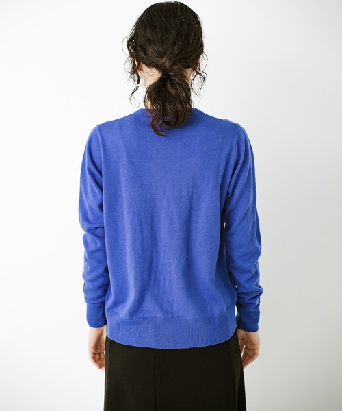 haco!（ハコ）の「朝晩の気温差ももう怖くない！羽織っても1枚でも着まわし自在で便利な大人のツインニット by que made me（アンサンブル・レディース・ネイビー/ブルー・SMALL/MEDIUM/LARGE/X-LARGE）」の14枚目の写真