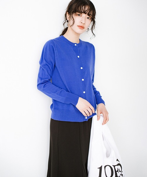 haco!（ハコ）の「朝晩の気温差ももう怖くない！羽織っても1枚でも着まわし自在で便利な大人のツインニット by que made me（アンサンブル・レディース・ネイビー/ブルー・SMALL/MEDIUM/LARGE/X-LARGE）」の15枚目の写真