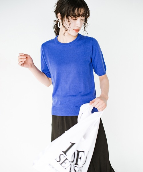 haco!（ハコ）の「朝晩の気温差ももう怖くない！羽織っても1枚でも着まわし自在で便利な大人のツインニット by que made me（アンサンブル・レディース・ネイビー/ブルー・SMALL/MEDIUM/LARGE/X-LARGE）」の20枚目の写真