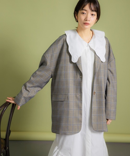 KBF（ケイビーエフ）の「ウェーブカラーワンピース（ワンピース・レディース・ネイビー/ブルー/ホワイト・ONE）」の4枚目の写真