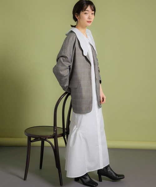 KBF（ケイビーエフ）の「ウェーブカラーワンピース（ワンピース・レディース・ネイビー/ブルー/ホワイト・ONE）」の13枚目の写真