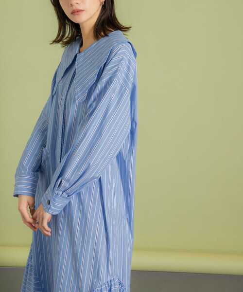 KBF（ケイビーエフ）の「ウェーブカラーワンピース（ワンピース・レディース・ネイビー/ブルー/ホワイト・ONE）」の18枚目の写真