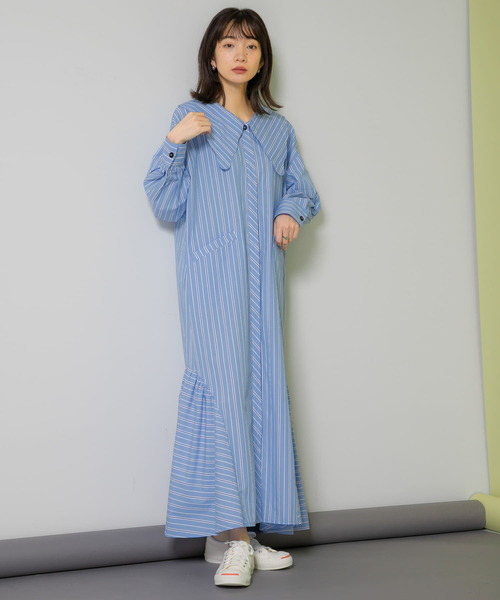 KBF（ケイビーエフ）の「ウェーブカラーワンピース（ワンピース・レディース・ネイビー/ブルー/ホワイト・ONE）」の15枚目の写真