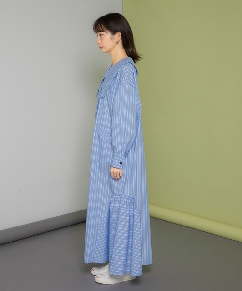 KBF（ケイビーエフ）の「ウェーブカラーワンピース（ワンピース・レディース・ネイビー/ブルー/ホワイト・ONE）」の19枚目の写真