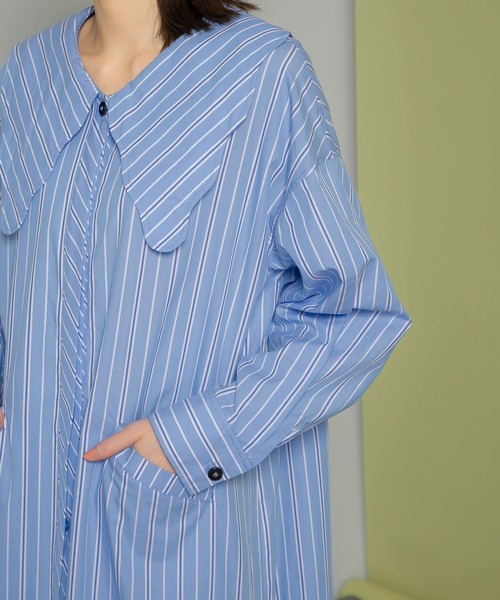 KBF（ケイビーエフ）の「ウェーブカラーワンピース（ワンピース・レディース・ネイビー/ブルー/ホワイト・ONE）」の11枚目の写真