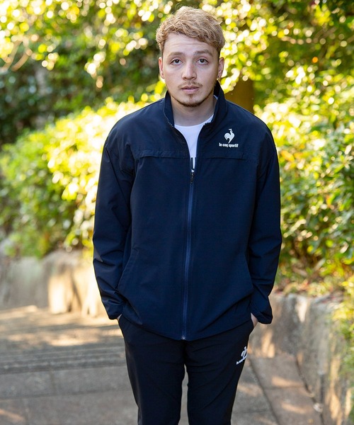 le coq sportif（ルコックスポルティフ）の「ソロテックスストレッチクロスジャケット 形態回復性 レディース ウェア ジャケット ブルゾン トレーニング トレーニングウェア スポーツウェア（ジャージ・メンズ・ブラック/ネイビー/ピンクベージュ・S/M/L/XL）」の3枚目の写真