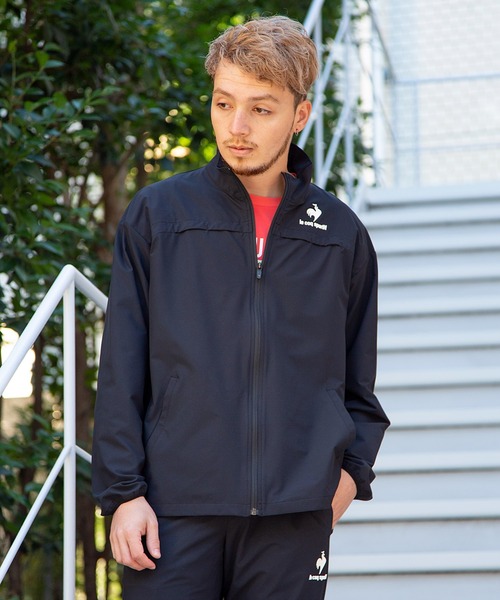 le coq sportif（ルコックスポルティフ）の「ソロテックスストレッチクロスジャケット 形態回復性 レディース ウェア ジャケット ブルゾン トレーニング トレーニングウェア スポーツウェア（ジャージ・メンズ・ブラック/ネイビー/ピンクベージュ・S/M/L/XL）」の8枚目の写真