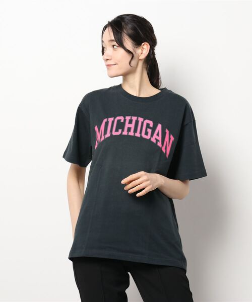 NO WAY(ノーウェイ)の「/Bl/半袖プリントTシャツ カットソー(Tシャツ/カットソー・レディース・スミクロ/杢グレー/ホワイト・LARGE/MEDIUM/FREE)」の11枚目の写真