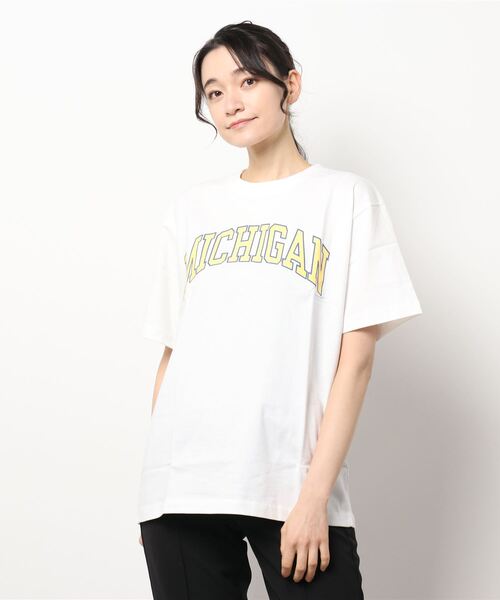 NO WAY(ノーウェイ)の「/Bl/半袖プリントTシャツ カットソー(Tシャツ/カットソー・レディース・スミクロ/杢グレー/ホワイト・LARGE/MEDIUM/FREE)」の12枚目の写真
