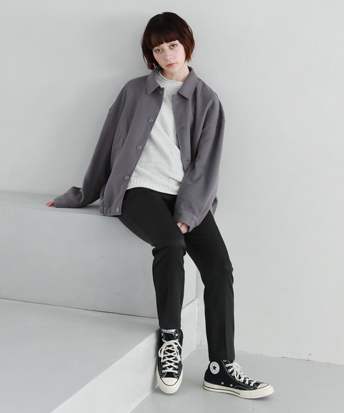 ETELIO（エテリオ）の「ビッグシルエットクルーネックガンジーニット（ニット/セーター・メンズ・ベージュ/オフホワイト/ブルー/ワイン/チャコール・S/M/L）」の16枚目の写真