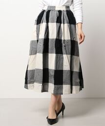 Samansa Mos2 | 無地／ビッグチェック柄スカート(スカート)