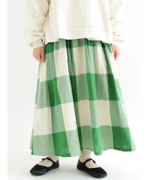 Samansa Mos2 | 無地／ビッグチェック柄スカート(スカート)