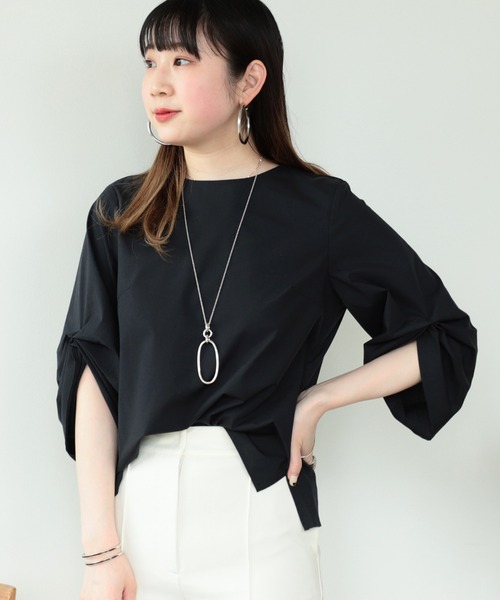 BEAMS HEART(ビームスハート)の「BEAMS HEART / 袖ボリュームタック ブラウス(シャツ/ブラウス・レディース・オフホワイト/ストライプ/チェック/ネイビー/その他4/インディゴブルー/その他3/ホワイト系その他5・FREE)」の1枚目の写真