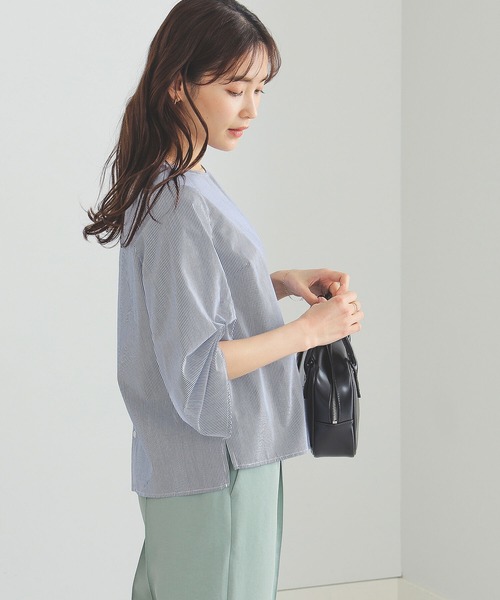BEAMS HEART(ビームスハート)の「BEAMS HEART / 袖ボリュームタック ブラウス(シャツ/ブラウス・レディース・オフホワイト/ストライプ/チェック/ネイビー/その他4/インディゴブルー/その他3/ホワイト系その他5・FREE)」の10枚目の写真