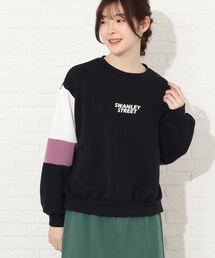 ◆【S-M】袖配色切替プルオーバー