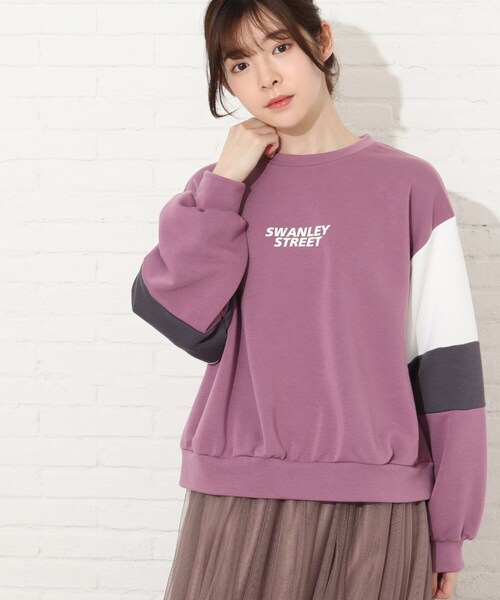 Cutie Blonde（キューティーブロンド）の「◆【S-M】袖配色切替プルオーバー（スウェット・レディース・ブラック系4/ベージュ系4/ピンク系・01/02）」の20枚目の写真