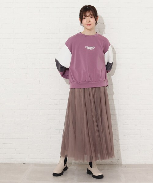 Cutie Blonde（キューティーブロンド）の「◆【S-M】袖配色切替プルオーバー（スウェット・レディース・ブラック系4/ベージュ系4/ピンク系・01/02）」の21枚目の写真