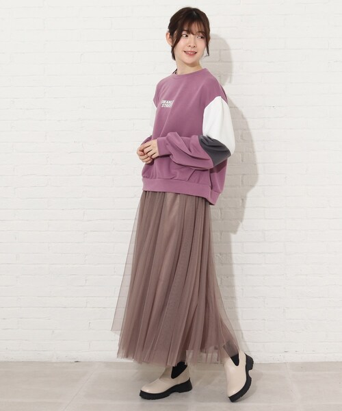 Cutie Blonde（キューティーブロンド）の「◆【S-M】袖配色切替プルオーバー（スウェット・レディース・ブラック系4/ベージュ系4/ピンク系・01/02）」の22枚目の写真