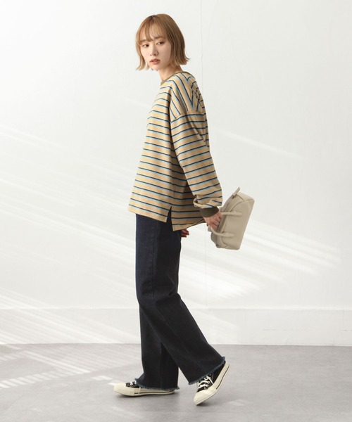 Chillfar（チルファー）の「ダブルボーダーロンT（Tシャツ/カットソー・レディース・ベージュ/カーキ/ピンク/ホワイト系/ホワイト×ブラック/ブルー・FREE）」の22枚目の写真