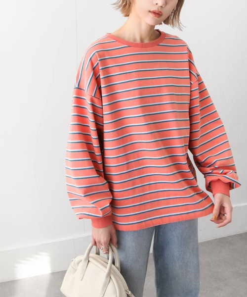 Chillfar（チルファー）の「ダブルボーダーロンT（Tシャツ/カットソー・レディース・ベージュ/カーキ/ピンク/ホワイト系/ホワイト×ブラック/ブルー・FREE）」の15枚目の写真