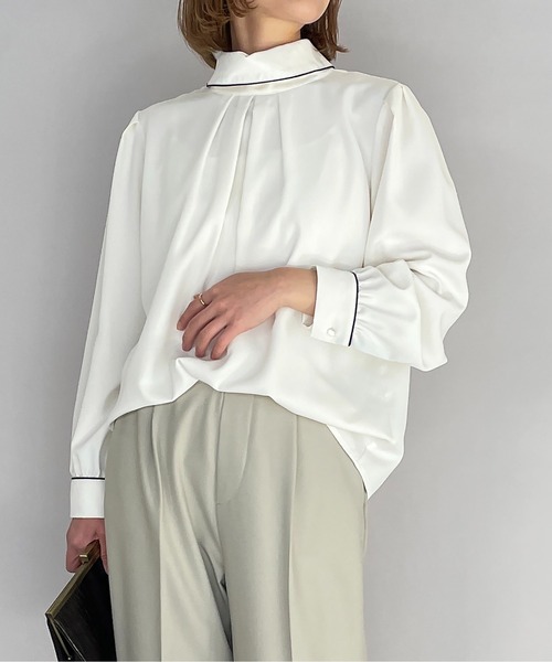 PICCIN（ピッチン）の「スタンドカラーパイピングブラウス（シャツ/ブラウス・レディース・オフホワイト・M）」の22枚目の写真