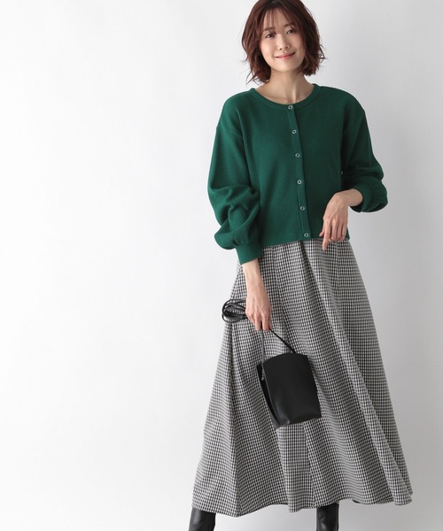 GLOBAL WORK(グローバルワーク)の「ショートワッフルプルオーバー*キャミワンピース/262870(ワンピース・レディース・ブラック/オフホワイト/カーキ・FREE)」の3枚目の写真