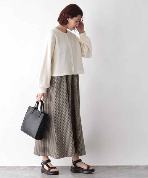 GLOBAL WORK(グローバルワーク)の「ショートワッフルプルオーバー*キャミワンピース/262870(ワンピース・レディース・ブラック/オフホワイト/カーキ・FREE)」の5枚目の写真