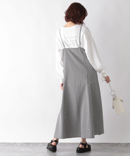 GLOBAL WORK(グローバルワーク)の「ショートワッフルプルオーバー*キャミワンピース/262870(ワンピース・レディース・ブラック/オフホワイト/カーキ・FREE)」の10枚目の写真