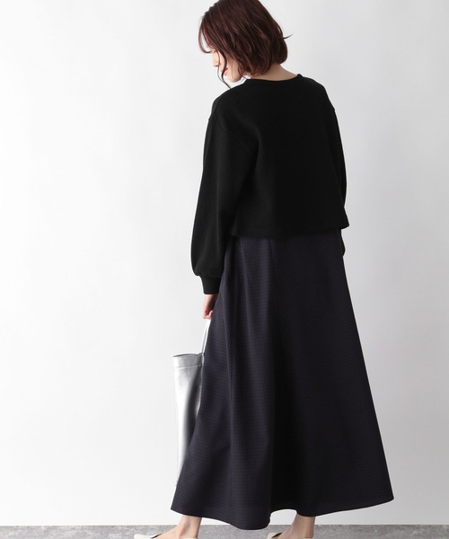 GLOBAL WORK(グローバルワーク)の「ショートワッフルプルオーバー*キャミワンピース/262870(ワンピース・レディース・ブラック/オフホワイト/カーキ・FREE)」の13枚目の写真