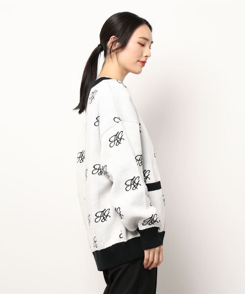 ANDGEEBEE（アンジービー）の「UNISEX モノグラムニットカーデ（ニット/セーター・レディース・ホワイト/ブラック・MEDIUM）」の19枚目の写真