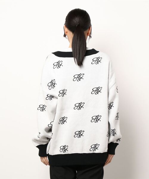 ANDGEEBEE（アンジービー）の「UNISEX モノグラムニットカーデ（ニット/セーター・レディース・ホワイト/ブラック・MEDIUM）」の14枚目の写真