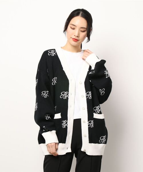 ANDGEEBEE（アンジービー）の「UNISEX モノグラムニットカーデ（ニット/セーター・レディース・ホワイト/ブラック・MEDIUM）」の13枚目の写真