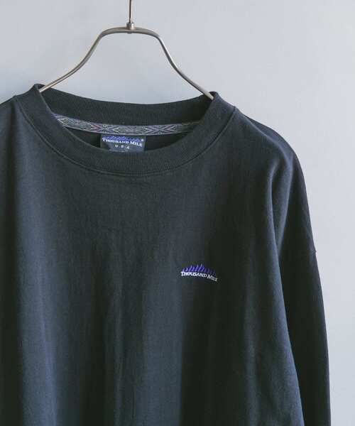 THOUSAND MILE（サウザンドマイル）の「『別注』THOUSAND MILE×DOORS　EMBROIDERY LOGO L/S TEE（Tシャツ/カットソー・メンズ・ホワイト/ブラック/ピンク/グレー系その他・MEDIUM/LARGE/X-LARGE）」の8枚目の写真