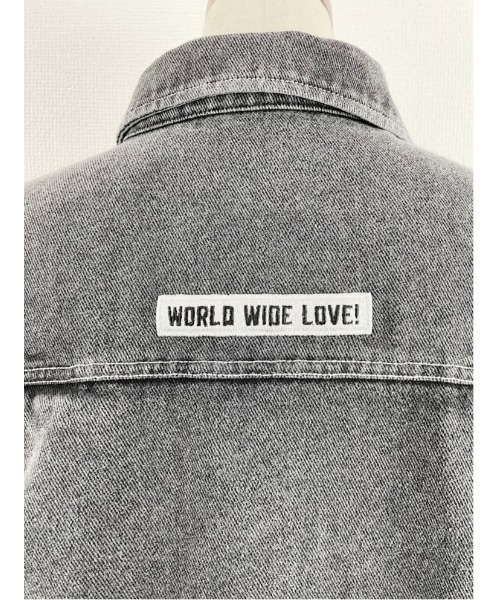 WORLD WIDE LOVE!(ワールドワイドラブ)の「BIG Gジャン(デニムジャケット・レディース・ブラック/オフホワイト/ブルー・1)」の11枚目の写真