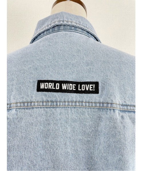 WORLD WIDE LOVE!(ワールドワイドラブ)の「BIG Gジャン(デニムジャケット・レディース・ブラック/オフホワイト/ブルー・1)」の15枚目の写真