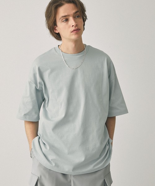 EMMA CLOTHES（エマクローズ）の「ヘビーウェイトコットン ルーズシルエットカットソー EMMA CLOTHES（Tシャツ/カットソー・メンズ・ホワイト/ブラック/アッシュブラウン/イエロー/ブルー/グリーン/チャコール/オレンジ/ダークブラウン/オレンジ系/ライトベージュ/レッド系/アイボリー/セージグリーン/ネイビー/ブルー系/ダークパープル/ブラウン/ライトグレー/カーキブラウン/ブルー系1/スモークピンク・M/L/S）」の15枚目の写真