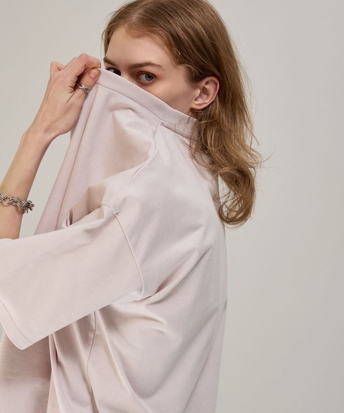 EMMA CLOTHES（エマクローズ）の「ヘビーウェイトコットン ルーズシルエットカットソー EMMA CLOTHES（Tシャツ/カットソー・メンズ・ホワイト/ブラック/アッシュブラウン/イエロー/ブルー/グリーン/チャコール/オレンジ/ダークブラウン/オレンジ系/ライトベージュ/レッド系/アイボリー/セージグリーン/ネイビー/ブルー系/ダークパープル/ブラウン/ライトグレー/カーキブラウン/ブルー系1/スモークピンク・M/L/S）」の19枚目の写真