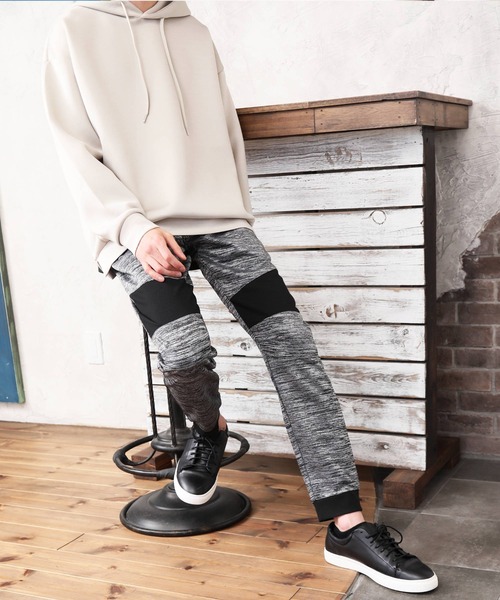 ARCADE（アーケード）の「ジョガーパンツ  スウェットパンツ ジャージパンツ ワンマイル カチオン染め 切り替え（スウェットパンツ・メンズ・杢グレー/チャコール/グレー系その他・M/L/LL）」の12枚目の写真
