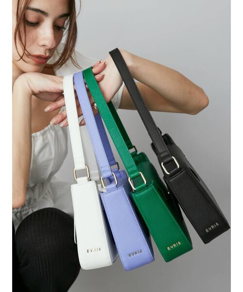 EVRIS（エヴリス）の「ランドスケープハンドBAG（ショルダーバッグ・レディース・ホワイト/ブラック/パープル/グリーン・FREE）」の8枚目の写真